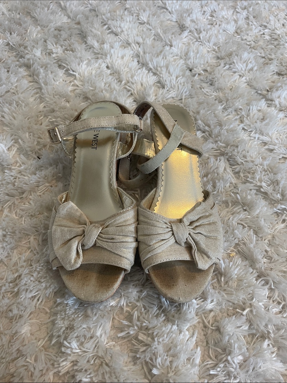 Nine West Metallic Gold Knot Front Girls Heels #kids #cute #gold #heels #sandals